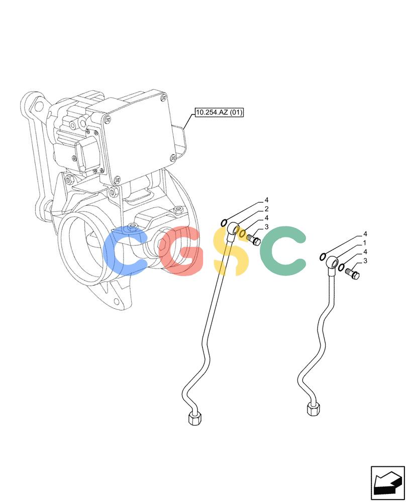 神钢零件查询(F4HFE413V B001) - ENGINE 5801910283 47444300 GRAPE HARVESTER 9080N T4B (10/14-12/15) (10.254.AZ[02]) - ENGINE EXHAUST BRAKE, PIPE, WATER SUPPLY Kobelco