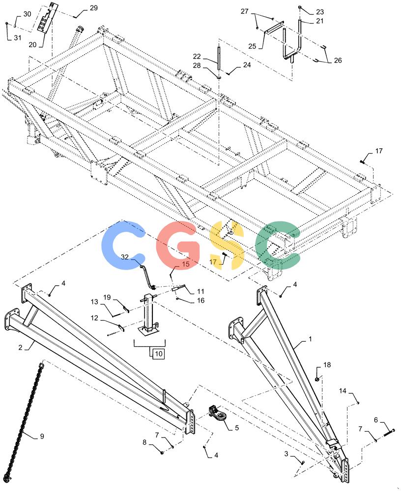 凯斯零件查询(4955) - PRECISION AIR CART (11/15-) (37.162.AA[04]) - FRONT HITCH TOW BETWEEN Case Agriculture