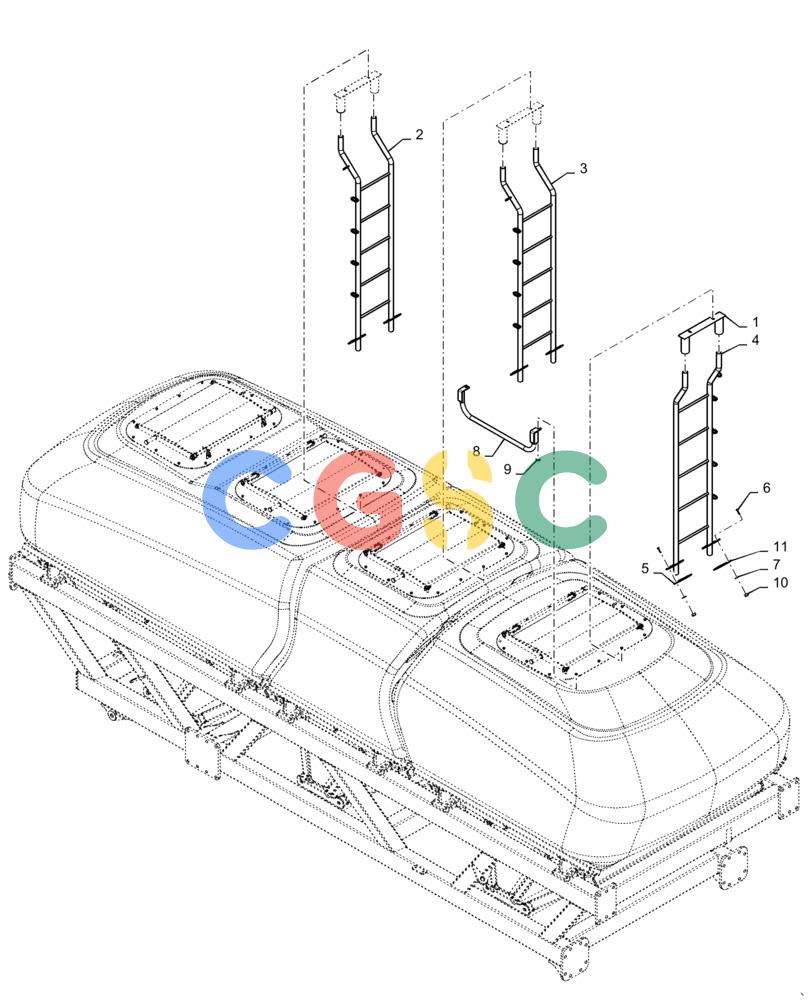 凯斯零件查询(4955) - PRECISION AIR CART (11/15-) (80.150.AJ[05]) - LADDERS 950 BUSHELL Case Agriculture