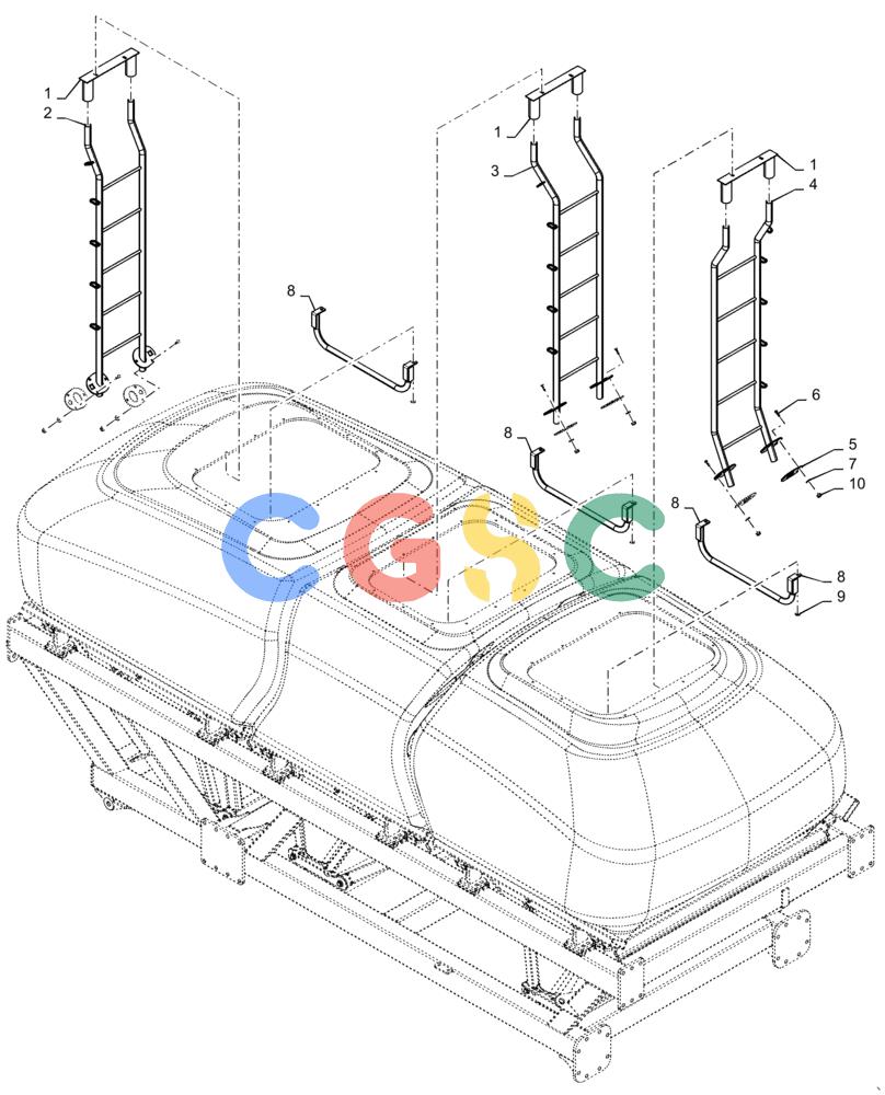 凯斯零件查询(4955) - PRECISION AIR CART (11/15-) (80.150.AJ[02]) - LADDERS 435 460 BUSHELL Case Agriculture
