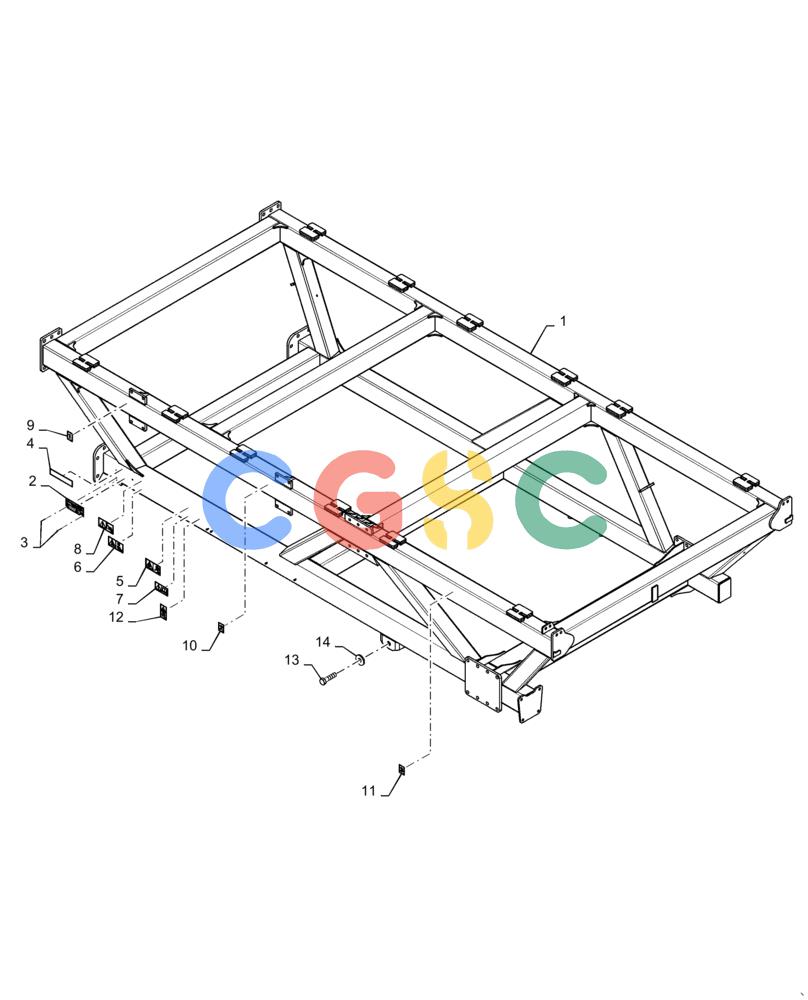 凯斯零件查询(4955) - PRECISION AIR CART (11/15-) (39.100.AB[04]) - FRAME 760 BUSHEL Case Agriculture