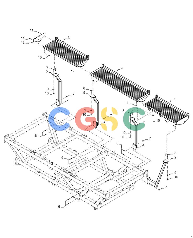 凯斯零件查询(4955) - PRECISION AIR CART (11/15-) (80.150.AJ[12]) - PLATFORM 435 460 BUSHELL TOW BEHIND Case Agriculture