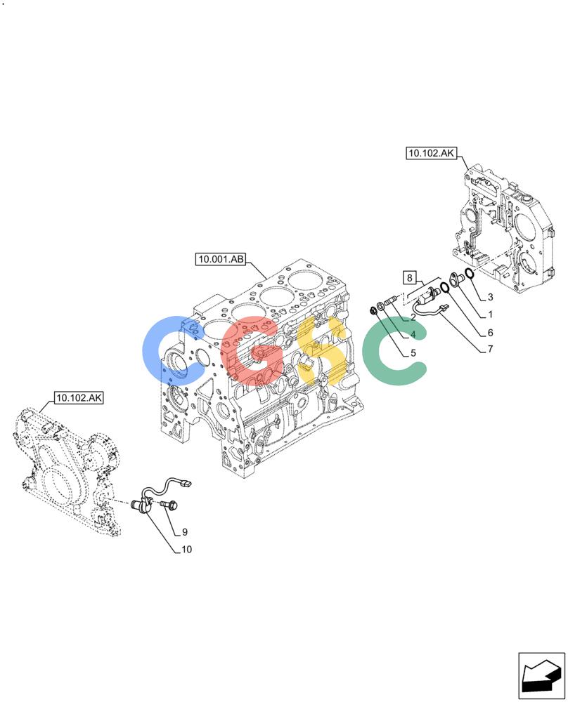 神钢零件查询(F4HFE413Y B001) - ENGINE 5801910277 47446991 GRAPE HARVESTER 7030/7030L/8030L T4B (5/14-12/15) (55.015.AC) - ENGINE SPEED/RPM SENSOR Kobelco