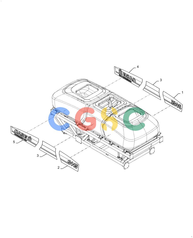 凯斯零件查询(4955) - PRECISION AIR CART (11/15-) (90.108.AB[02]) - MODEL DECALS PRECISION AIR 3445 CASE Case Agriculture