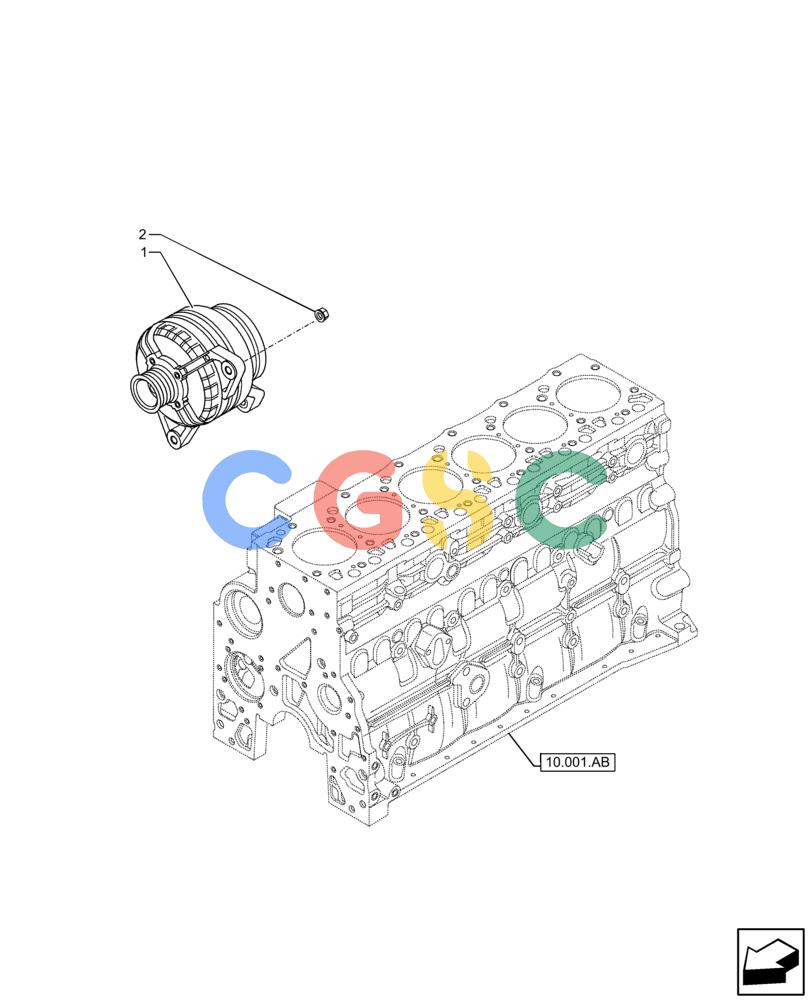 神钢零件查询(F4HFE413Y B001) - ENGINE 5801910277 47446991 GRAPE HARVESTER 7030/7030L/8030L T4B (5/14-12/15) (55.301.AA) - ALTERNATOR Kobelco
