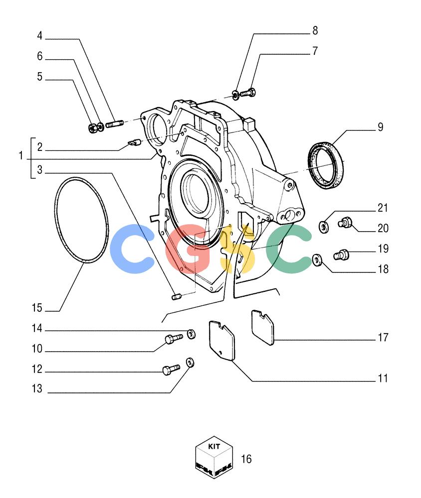 纽荷兰零件查询(FD255) - CRAWLER DOZER (N.A. VERSION) (7/95-) (0.043[02]) - CRANKCASE COVERS New Holland Constructuion