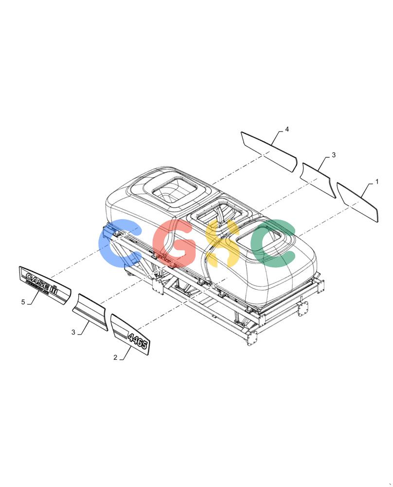 凯斯零件查询(4955) - PRECISION AIR CART (11/15-) (90.108.AB[03]) - MODEL DECALS PRECISION AIR 4465 CASE Case Agriculture