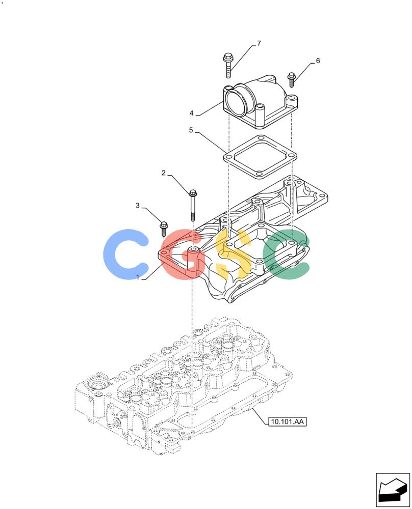 神钢零件查询(F4HFE413Y B001) - ENGINE 5801910277 47446991 GRAPE HARVESTER 7030/7030L/8030L T4B (5/14-12/15) (10.254.AM) - MANIFOLD, INTAKE Kobelco