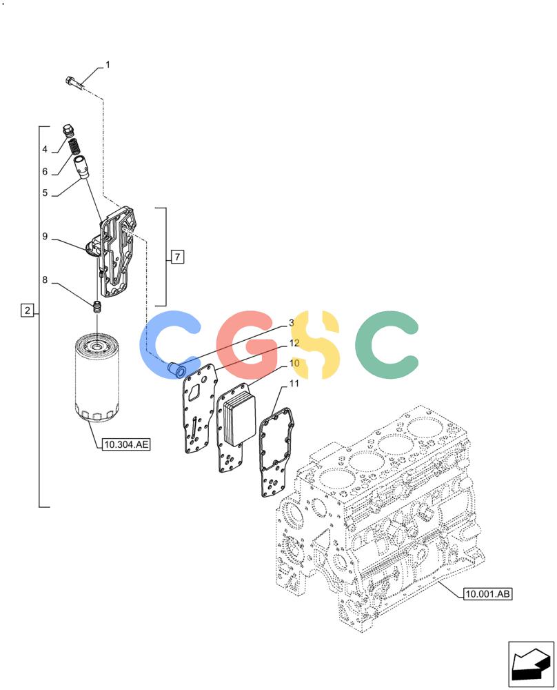 神钢零件查询(F4HFE413Y B001) - ENGINE 5801910277 47446991 GRAPE HARVESTER 7030/7030L/8030L T4B (5/14-12/15) (10.408.AC) - HEAT EXCHANGER Kobelco