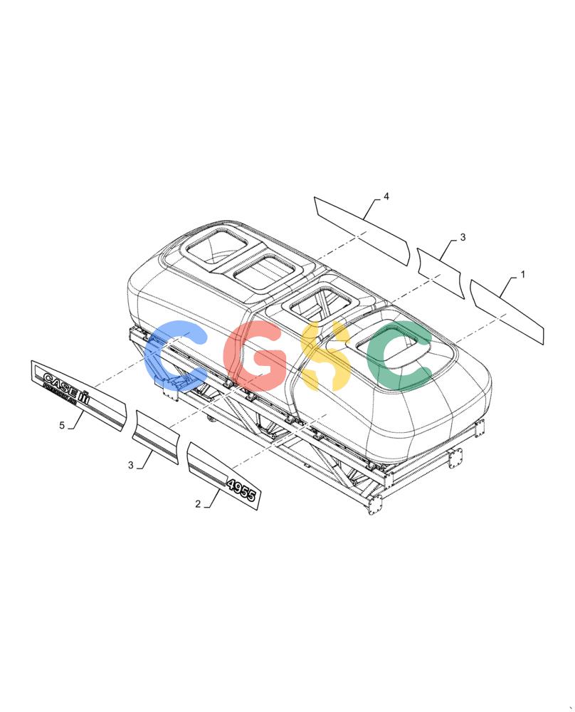 凯斯零件查询(4955) - PRECISION AIR CART (11/15-) (90.108.AB[07]) - MODEL DECALS PRECISION AIR 4955 CASE Case Agriculture