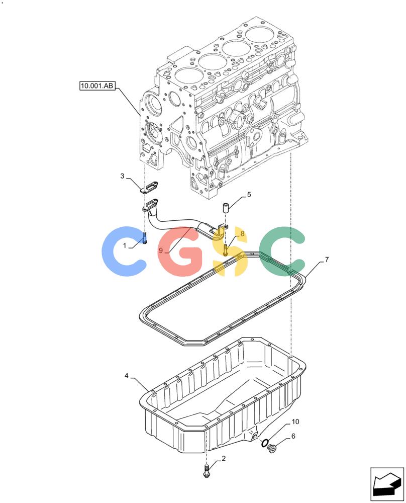 神钢零件查询(F4HFE413Y B001) - ENGINE 5801910277 47446991 GRAPE HARVESTER 7030/7030L/8030L T4B (5/14-12/15) (10.102.AP) - ENGINE OIL PAN Kobelco