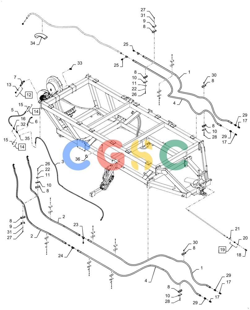 凯斯零件查询(4955) - PRECISION AIR CART (11/15-) (35.748.AC[07]) - METERING HYDRAULICS 350 BUSHEL DOUBLE SHOOT TOW BEHIND Case Agriculture