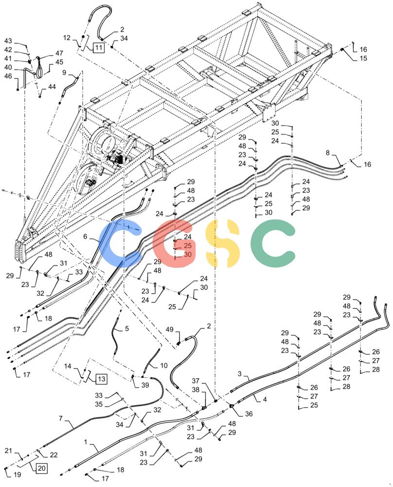 凯斯零件查询(4955) - PRECISION AIR CART (11/15-) (35.748.AC[14]) - METERING HYDRAULICS 555 BUSHEL DOUBLE SHOOT TOW BETWEEN Case Agriculture