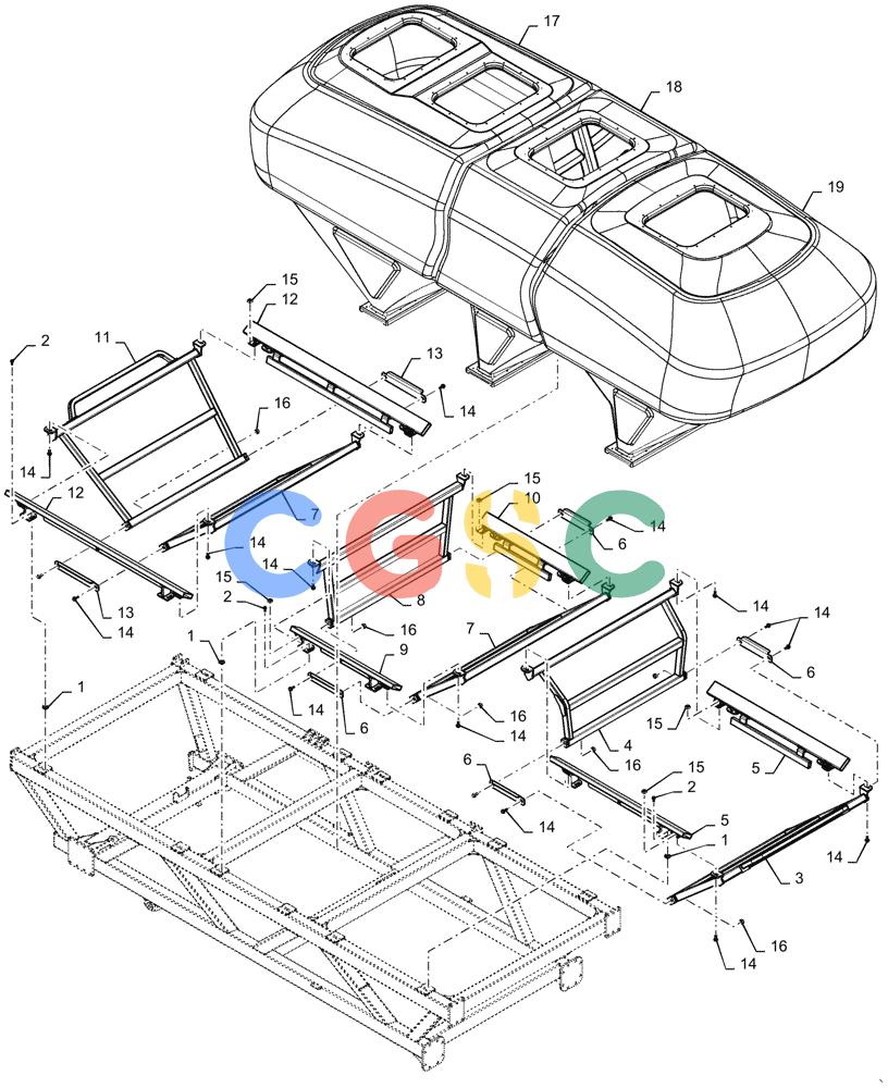 凯斯零件查询(4955) - PRECISION AIR CART (11/15-) (77.100.AC[09]) - TANK CRADLE 950 BUSHEL Case Agriculture
