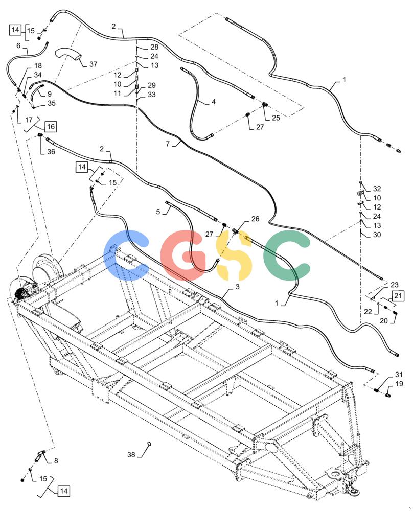 凯斯零件查询(4955) - PRECISION AIR CART (11/15-) (35.748.AC[13]) - METERING HYDRAULICS 555 BUSHEL DOUBLE SHOOT TOW BEHIND Case Agriculture