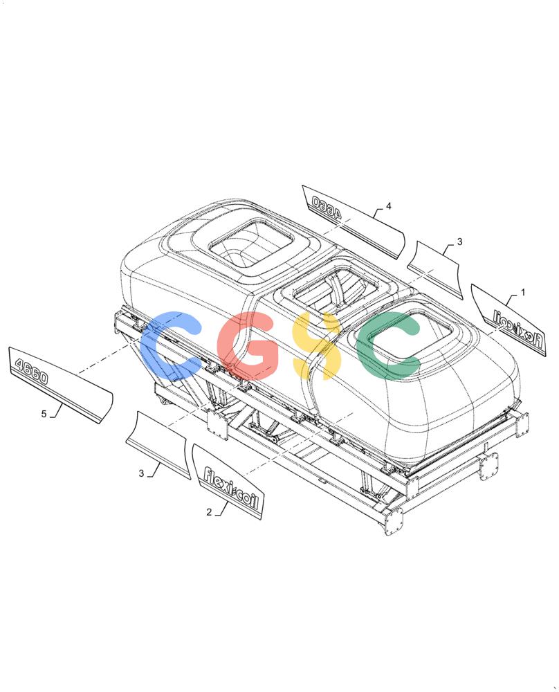 凯斯零件查询(4955) - PRECISION AIR CART (11/15-) (88.100.AB[17]) - MODEL DECALS 4660 FLEXI-COIL Case Agriculture