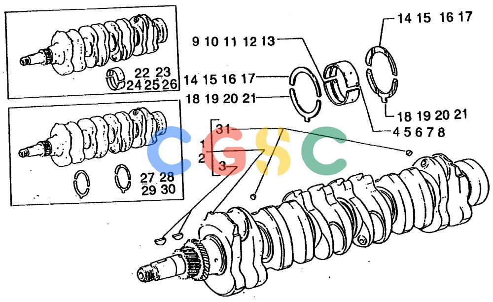 纽荷兰零件查询(65B) - MOTORGRADERS (A1.03[002]) - CRANKSHAFT New Holland Constructuion