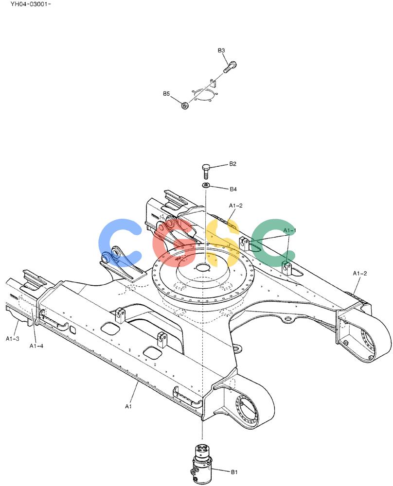 神钢零件查询(DOZER) - ATTACHMENT - SK115SR-1E, -1ES, SK135SR-1E, LC-1E, LC-1ES (1/02-12/03) (02-003) - LOW GROUP (FOR LONG CRAWLER) Kobelco