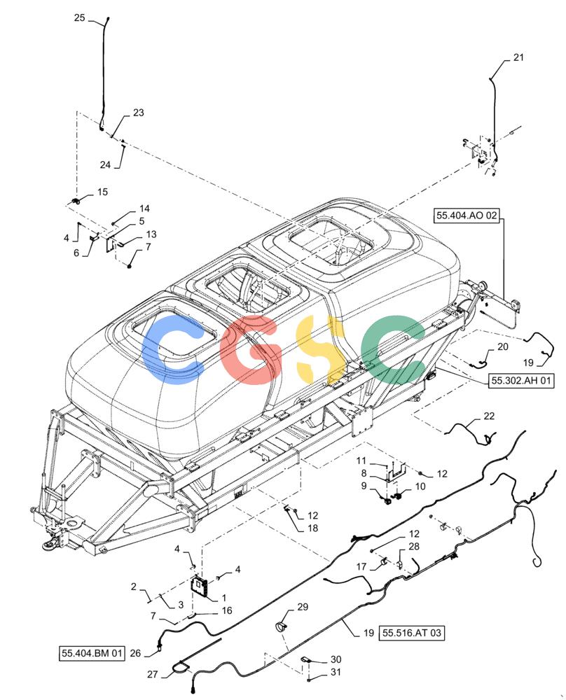 凯斯零件查询(4955) - PRECISION AIR CART (11/15-) (55.516.AA[03]) - 435 460, 760 BUSHEL TOW BEHIND ELECTRICAL Case Agriculture
