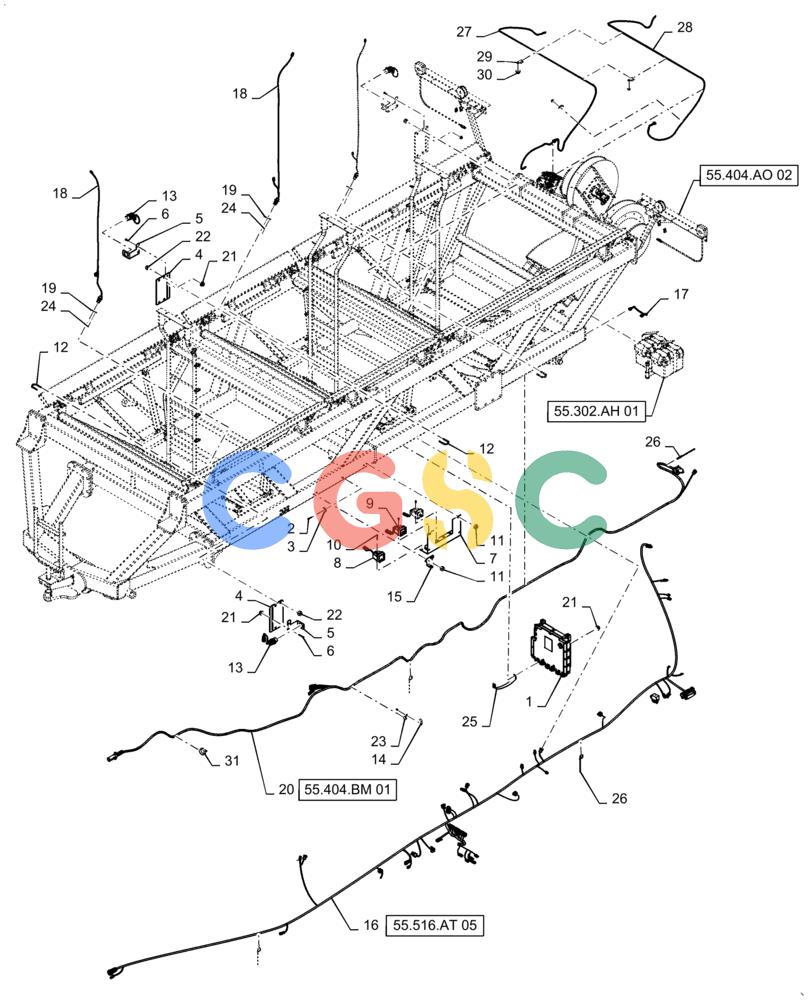 凯斯零件查询(4955) - PRECISION AIR CART (11/15-) (55.516.AA[05]) - 555, 580, 950 BUSHEL TOW BEHIND ELECTRICAL Case Agriculture