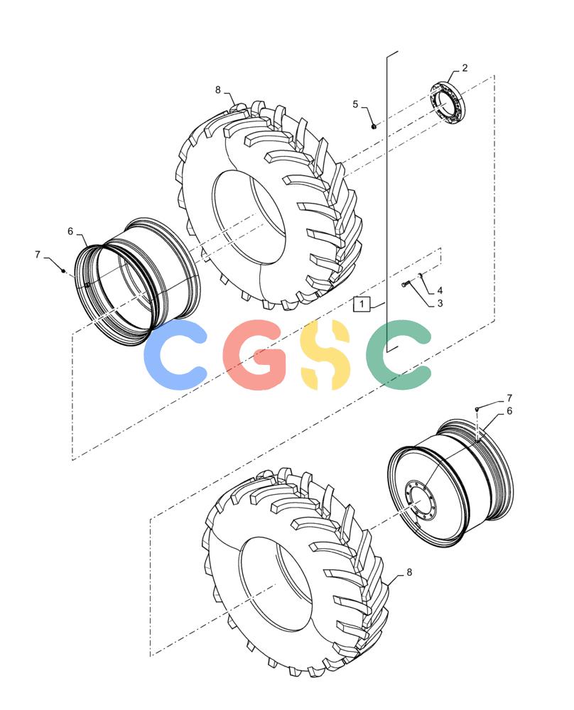 凯斯零件查询(4955) - PRECISION AIR CART (11/15-) (44.520.AB[09]) - REAR AXLE DUAL WHEEL Case Agriculture