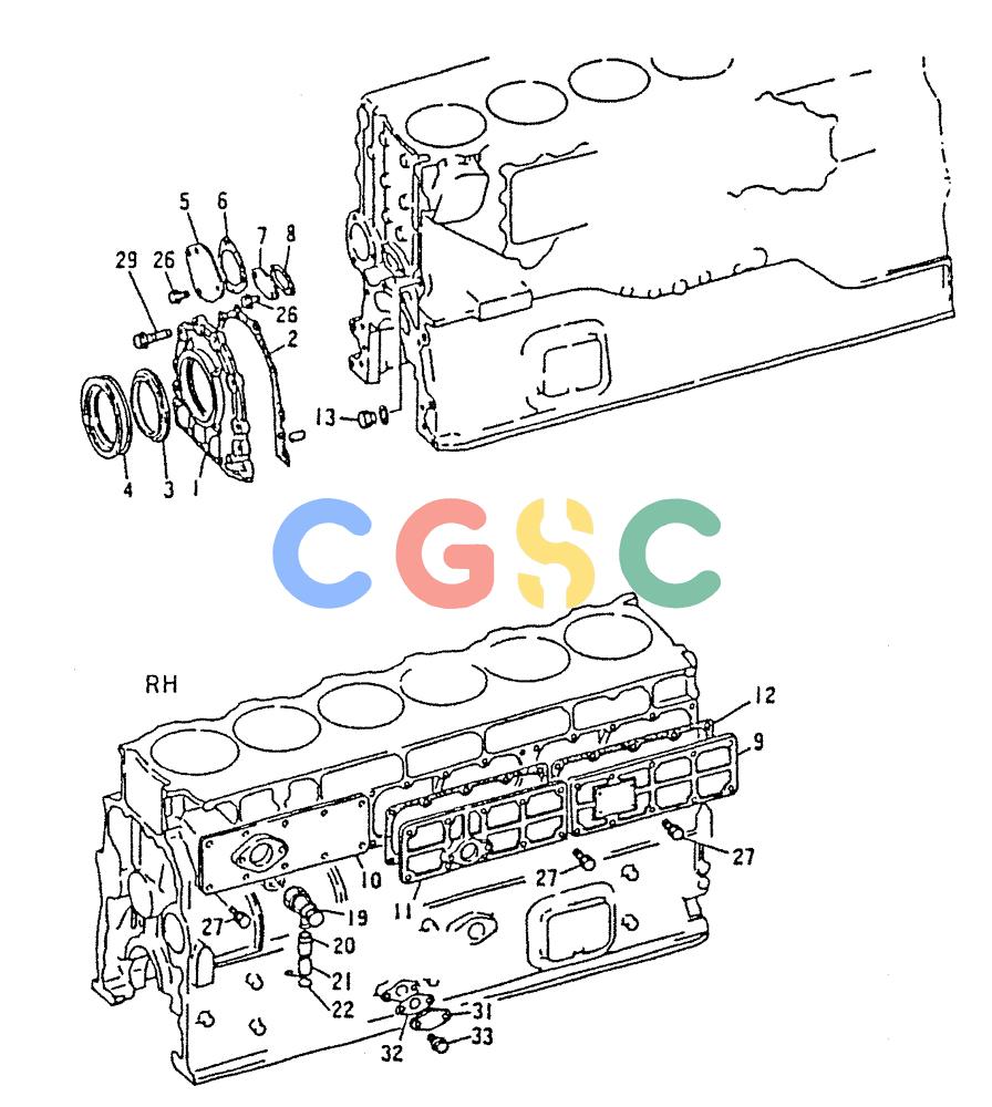 神钢零件查询(6D22-TC) - MITSUBISHI DIESEL ENGINE - K912, K912LC, & K916 (1/83-12/06) (01-026) - ENGINE ATTACHING PARTS 020-460F Kobelco