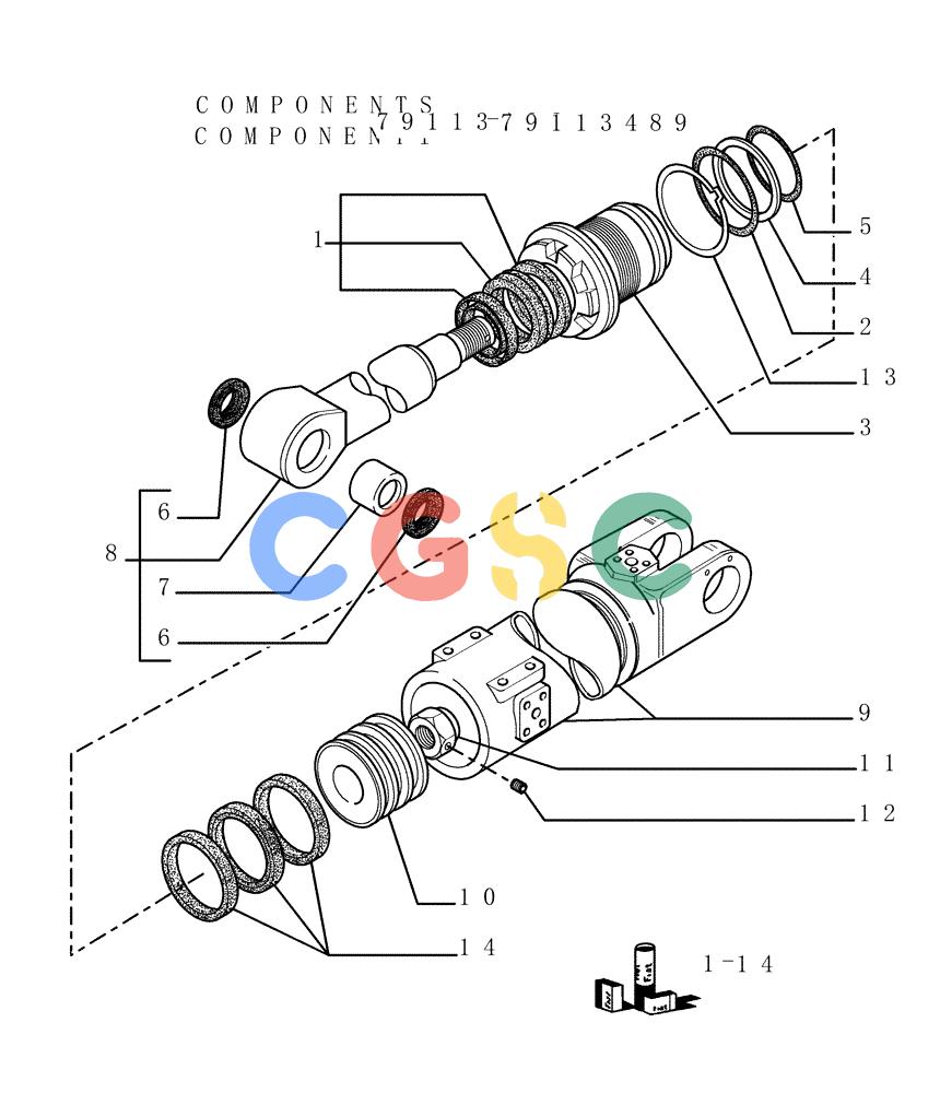 纽荷兰零件查询(DC180PS) - CRAWLER DOZER (11/00-) (9.522[05]) - RIPPER (PD) - LIFT CYLINDERS - VERSION (01-02) - OPTIONAL CODE 76071211 New Holland Constructuion