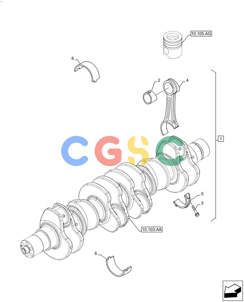 神钢零件查询(F4HFE6136 B003) - ENGINE 5801939277 47603479 SPRAYER PATRIOT 2250 T4B (7/15-) (10.105.AB) - CONNECTING ROD & PISTON Kobelco