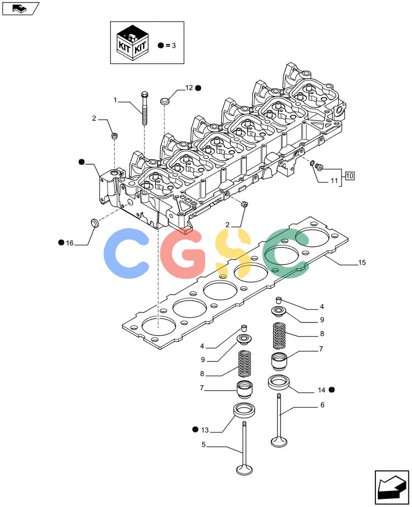 神钢零件查询(F4GE9684B J605) - ENGINE 5801385851 - 84369828 (1/13-) (10.101.01) - CYLINDER HEAD (504085719) Kobelco
