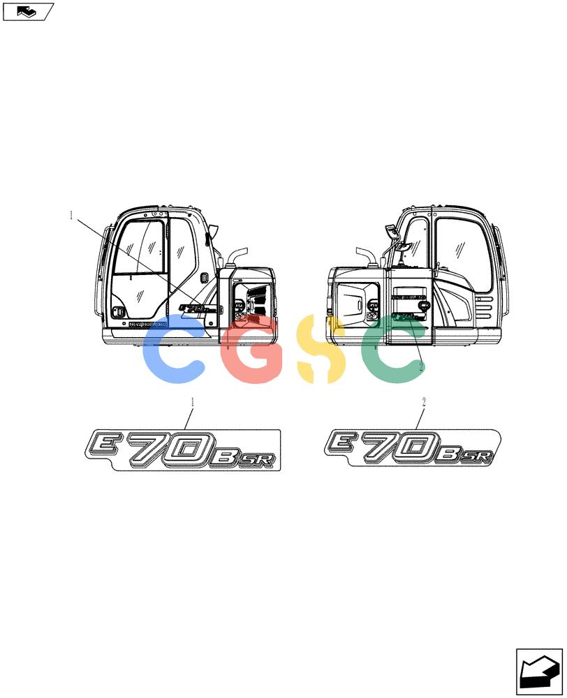 纽荷兰零件查询(E70BSR) - COMPACT CRAWLER EXCAVATOR ASN YT06-18001 (06-007[00]) - NAME PLATE INSTALLATION New Holland Constructuion