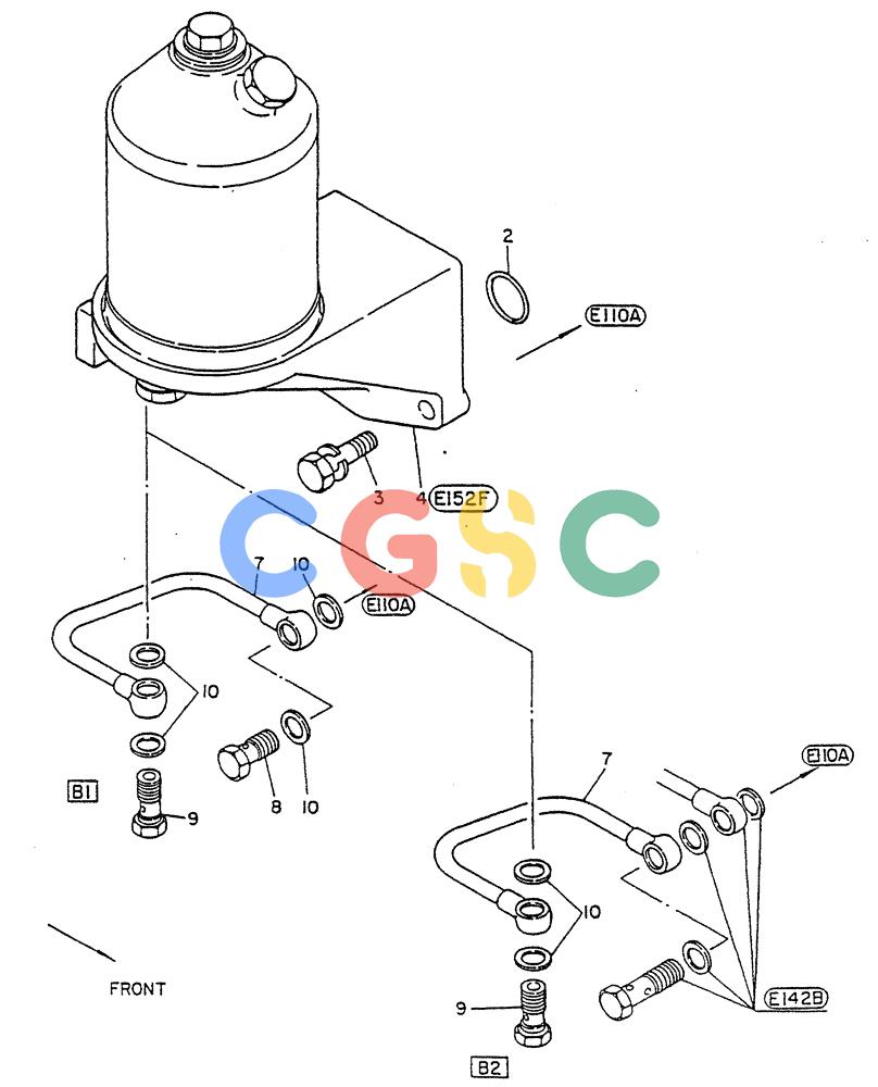 神钢零件查询(FD6(T)14) - NISSAN DIESEL ENGINE ASN 050001 - LK400 & LK500A (1/06-12/06) (04-004[02]) - FILTER-OIL (FITTING PARTS) "BY PASS" Kobelco