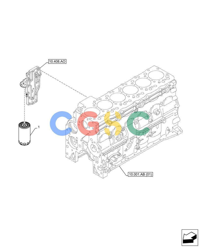 神钢零件查询(F4HFE613W B005) - ENGINE 5801751530 - 47538792 - TIER4B (1/15-) (10.304.AE) - ENGINE OIL FILTER Kobelco