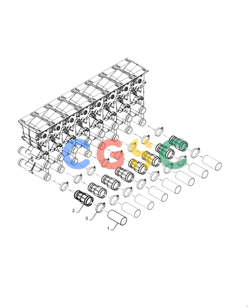 凯斯零件查询(3555) - PRECISION AIR CART (11/15-) (61.904.AB[14]) - METERING SEED INLET TUBE, SMALL, 350, 435, 555 BUSHEL 8 RUN Case Agriculture