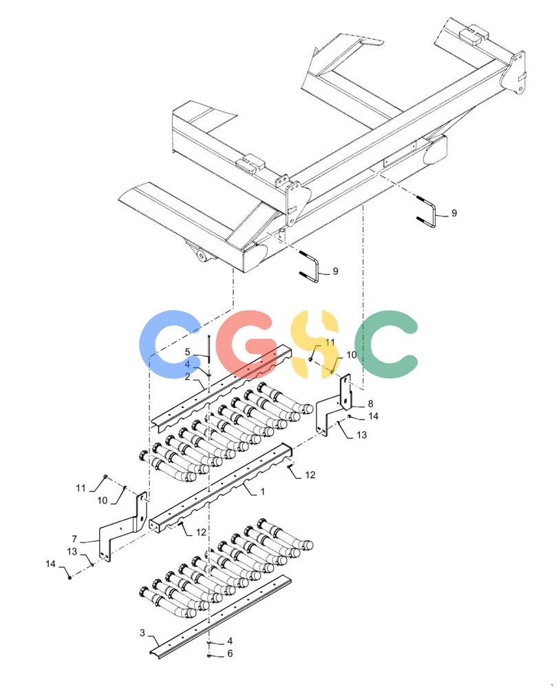 凯斯零件查询(4585) - PRECISION AIR CART (11/15-) (61.904.AB[18]) - METERING SEED TUBE MOUNT, 350, 435, 460 BUSHEL 6 RUN, 555, 580 BUSHEL 7 RUN, 350, 435, 460, 555, 580 BUSHEL 8 RUN DOUBLE SHOOT, TOW BETWEEN Case Agriculture