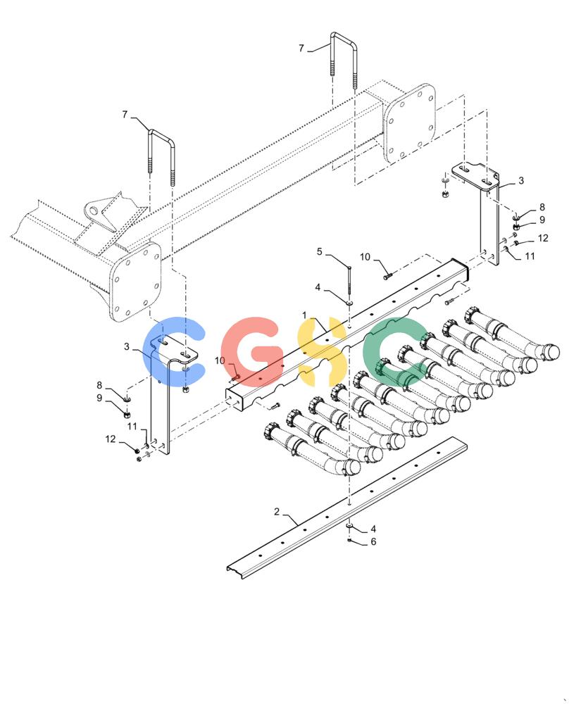 凯斯零件查询(3445) - PRECISION AIR CART (11/15-) (61.904.AB[03]) - METERING SEED TUBE MOUNT, 435 BUSHEL 6 RUN, 435 BUSHEL 8 RUN, SINGLE SHOOT, TOW BEHIND Case Agriculture