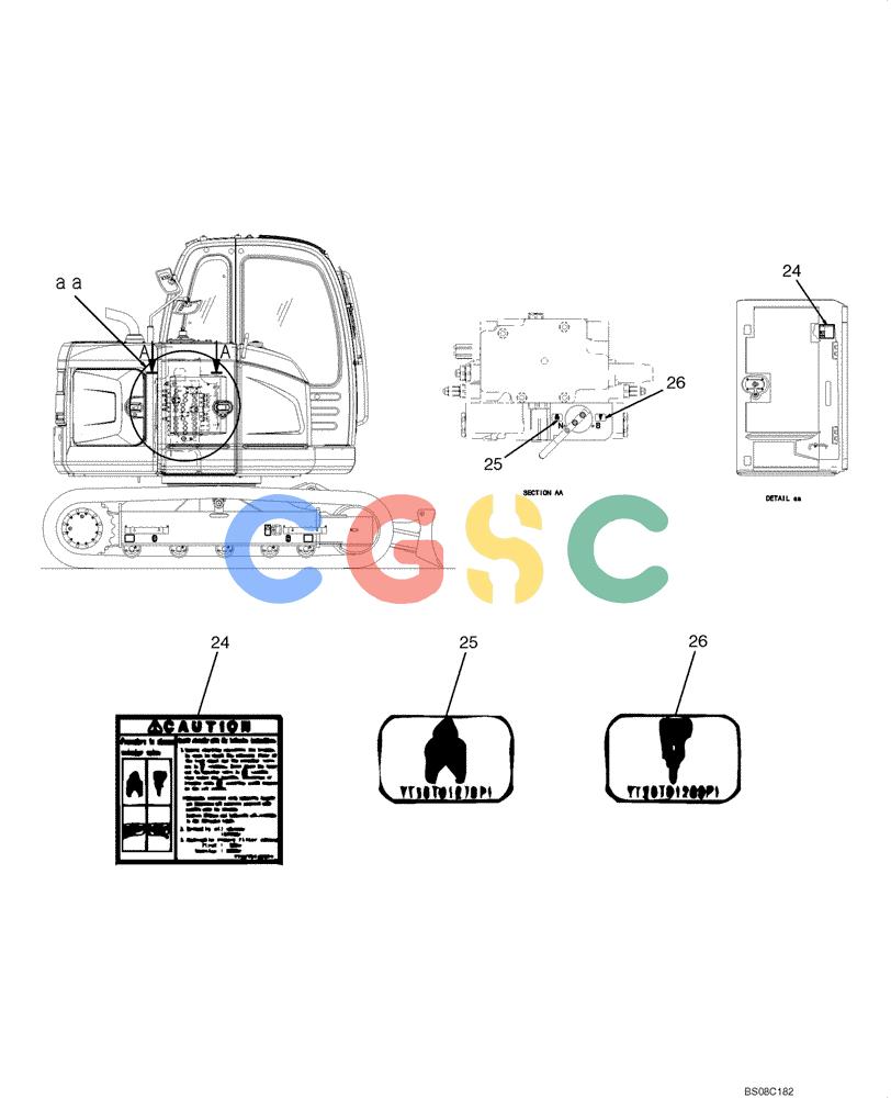 纽荷兰零件查询(E70BSR) - COMPACT CRAWLER EXCAVATOR BTW YT05-15001 - 18000 (NA) (4/08-) (06-02-00[00]) - NAME PLATE INSTALLATION (NIBBLER & BREAKER) (YT22T00133F3) New Holland Constructuion