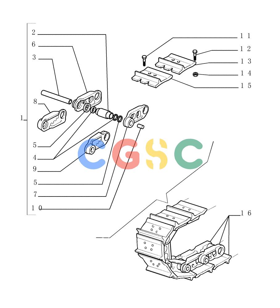 纽荷兰零件查询(D150) - CRAWLER DOZER (1/05-) (9.347[01]) - SALT TRACK CHAIN - SHOES (1GR.L=500MM) - OPTIONAL CODE 784123031 - VERSION (01-04) New Holland Constructuion