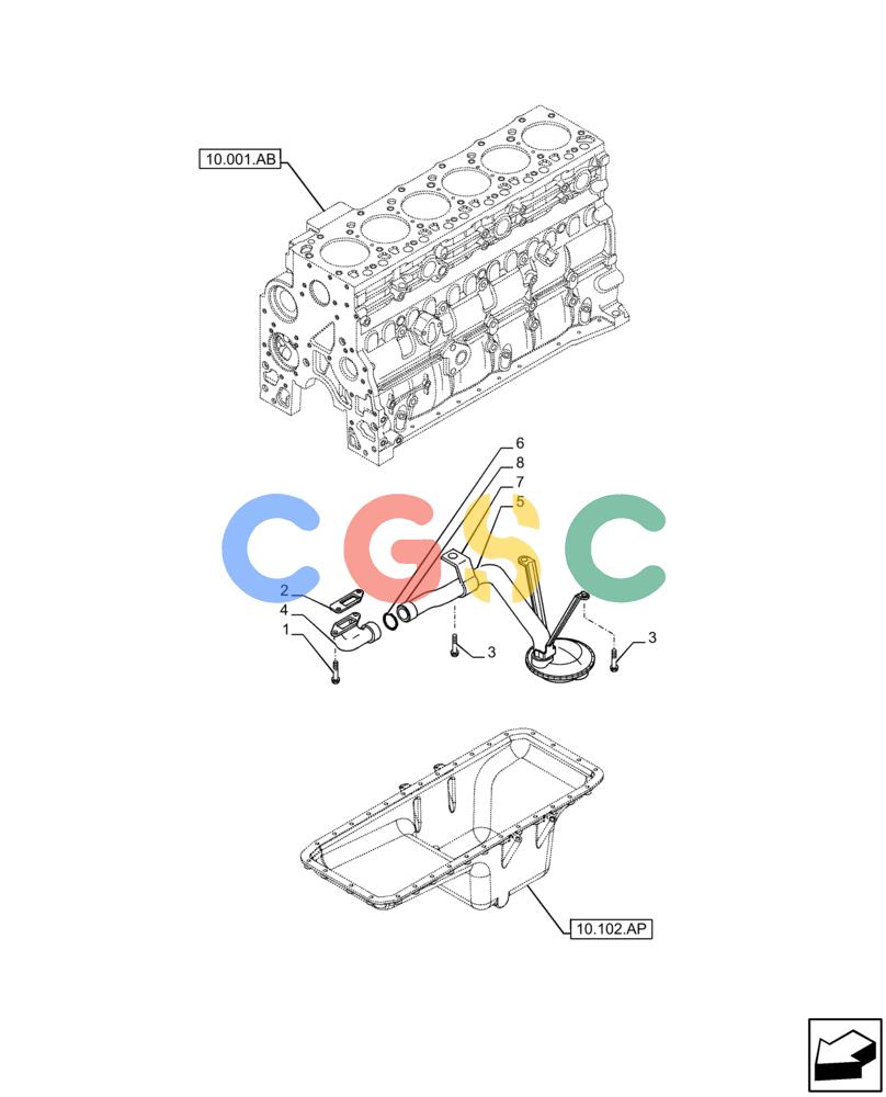 神钢零件查询(F4HFE613W B005) - ENGINE 5801751530 - 47538792 - TIER4B (1/15-) (10.304.AL) - OIL PUMP & LINES Kobelco
