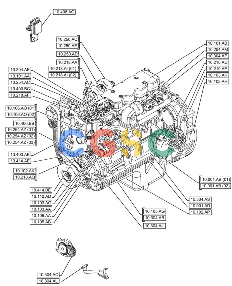 神钢零件查询(F4HFE613W B005) - ENGINE 5801751530 - 47538792 - TIER4B (1/15-) (10.000.00) - SECTION INDEX - ENGINE Kobelco