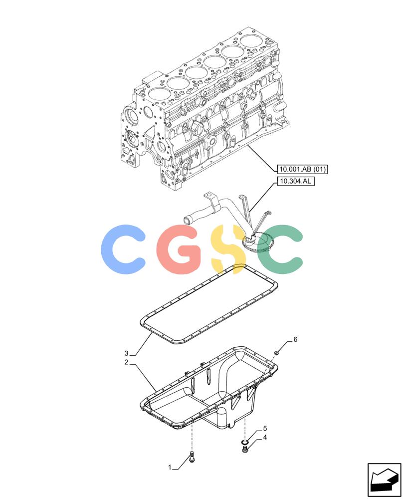神钢零件查询(F4HFE613W B005) - ENGINE 5801751530 - 47538792 - TIER4B (1/15-) (10.102.AP) - ENGINE OIL PAN Kobelco