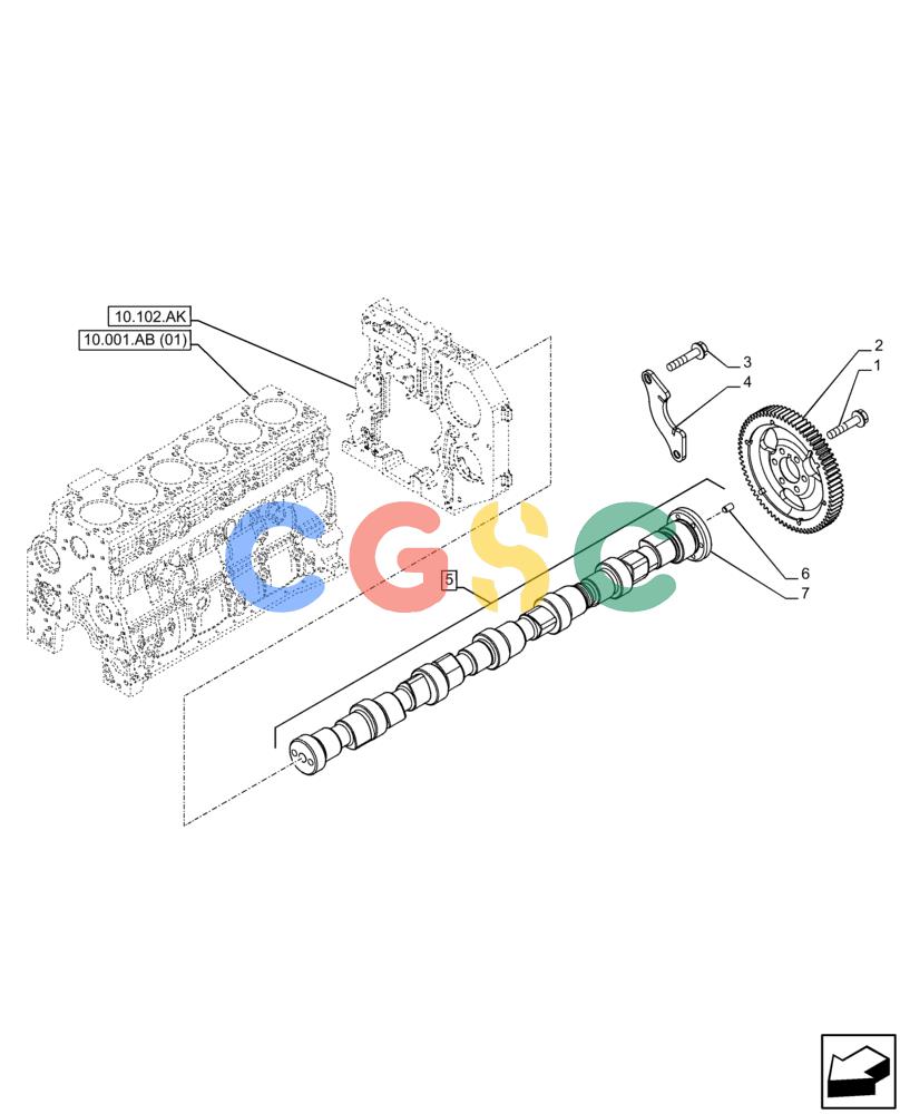 神钢零件查询(F4HFE613W B005) - ENGINE 5801751530 - 47538792 - TIER4B (1/15-) (10.106.AA) - CAMSHAFT Kobelco