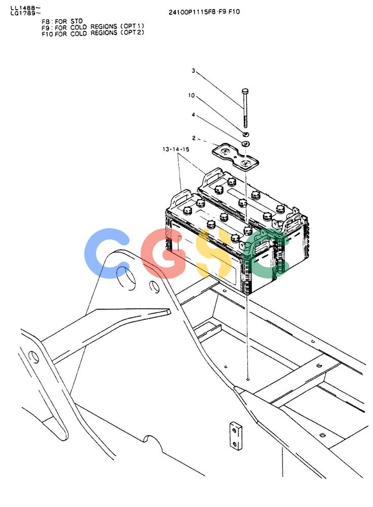 神钢零件查询(K909LC) - MARK II EXCAVATOR ASN LL1488 (1/87-12/03) (05-014) - BATTERY ASSY Kobelco
