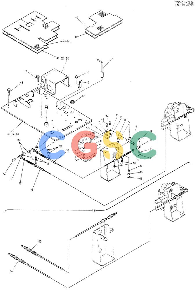 神钢零件查询(K907CLC) - EXCAVATOR BTW YG0101 - YG0500 (1/85-12/03) (03-011[02]) - CONTROL ASSY Kobelco