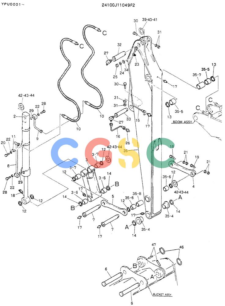 神钢零件查询(K905LC) - MARK II EXCAVATOR ASN YPU00001 (1/87-12/03) (09-003) - ARM ASSY, 3.0M Kobelco