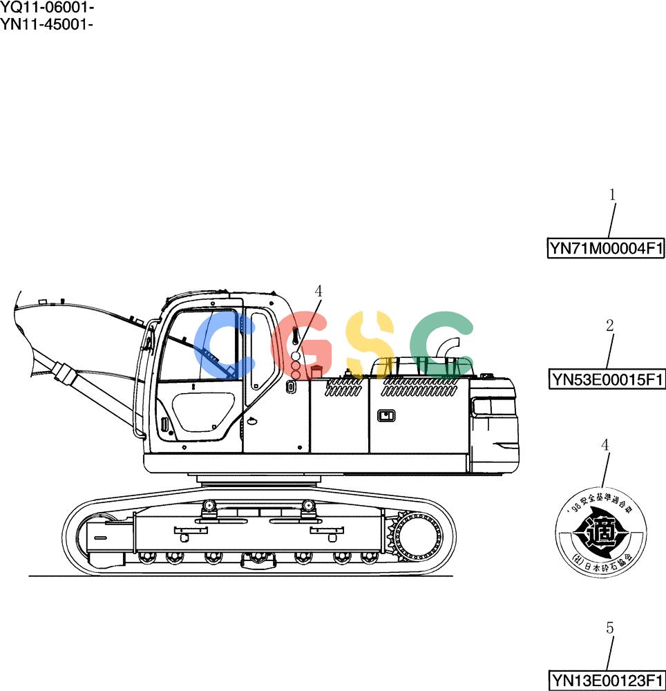 神钢零件查询(200-8) - EXCAVATOR S/N YN11-45001 - (1/06-12/09) (734-02-1) - ACCESSORIES ASSY Kobelco