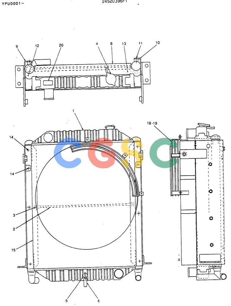 神钢零件查询(MD140BLC) - EXCAVATOR BTW YPU0001 - YPU0300 (1/80-12/06) (05-005) - RADIATOR ASSY Kobelco