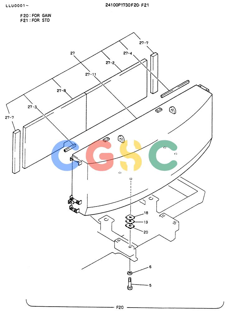 神钢零件查询(K909LC) - MARK II EXCAVATOR ASN LLU-0001 (1/87-12/03) (01-002[01]) - COUNTER WEIGHT, ASSY Kobelco