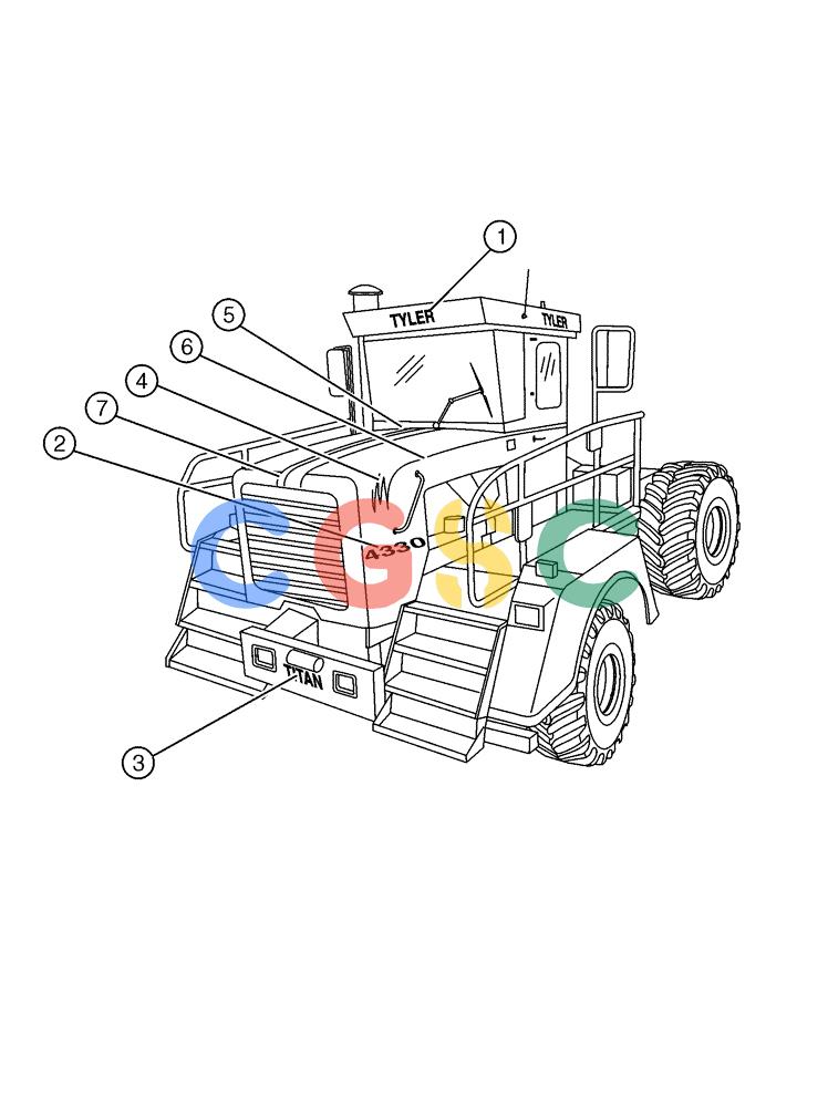 凯斯零件查询(4330) - TITAN FLOATER (6/98-8/99) (09-001[01]) - EXTERIOR DECALS Case Agriculture