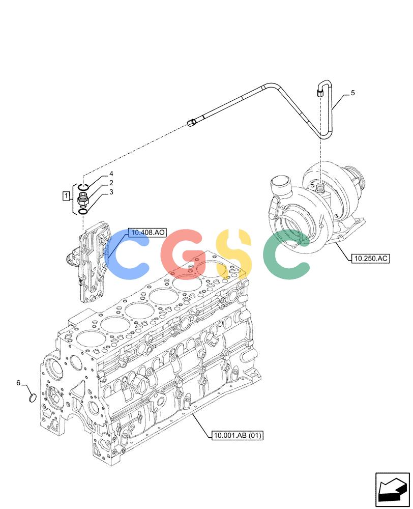 神钢零件查询(F4HFE613D B006) - ENGINE 5801925168 47748447 TC 5.90 TIER 4B & TC5.90 hillside TIER 4B (1/12-) (10.250.AD) - TURBOCHARGER LUBE LINE Kobelco