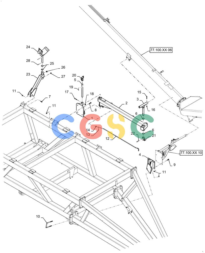 凯斯零件查询(4955) - PRECISION AIR CART (11/15-) (77.100.XX[11]) - MANUAL CONTROL AUGER MOUNTS 350 TOW BETWEEN BUSHEL Case Agriculture
